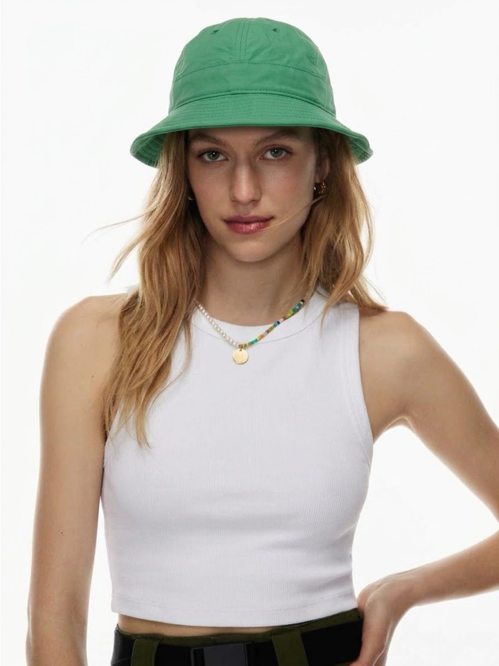 Aritzia TNA Green Gaffey Round Bucket Hat - XS/S, worn 1X!